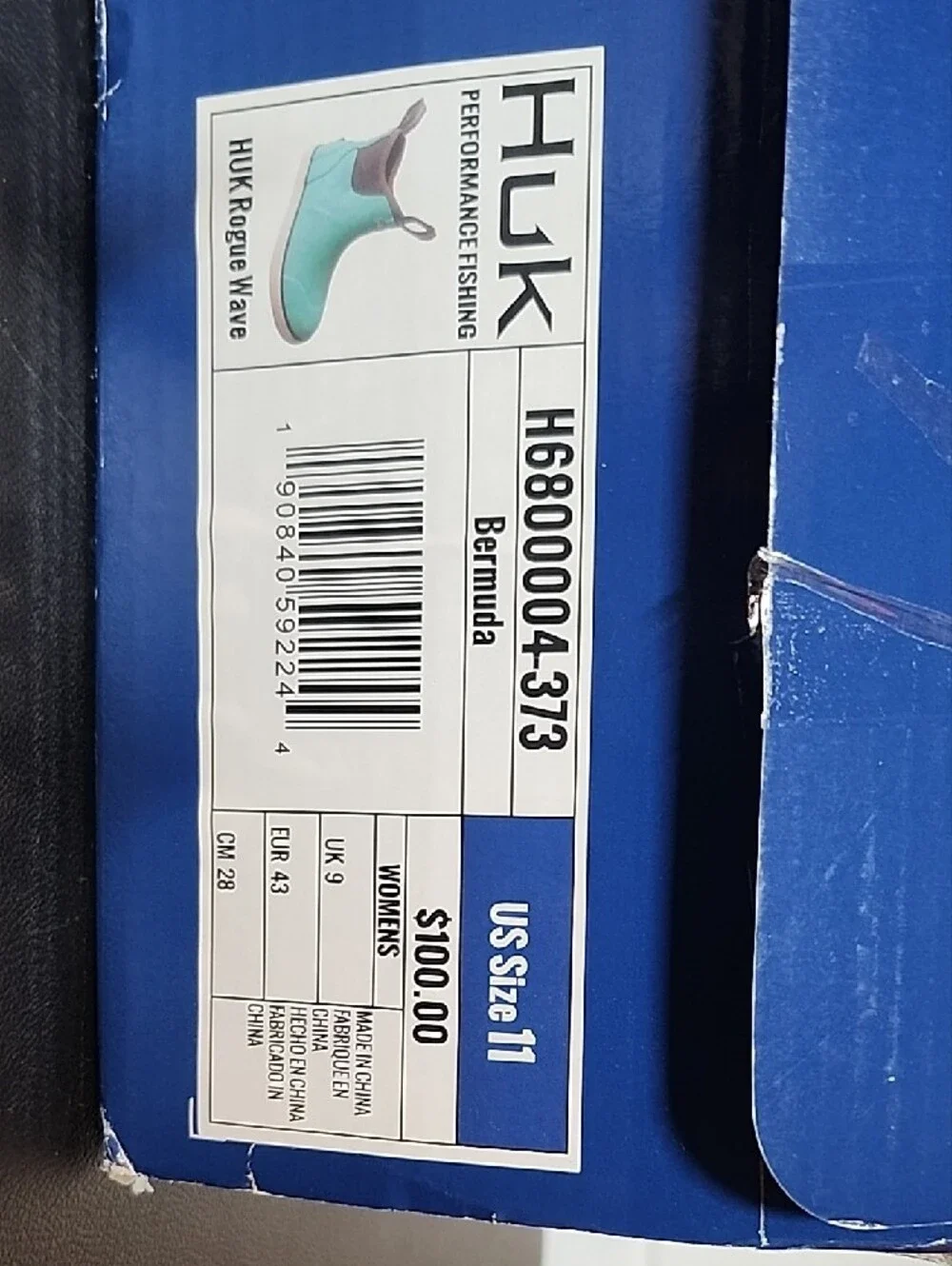 Huk Teal and White Slip-On Water Sneaker